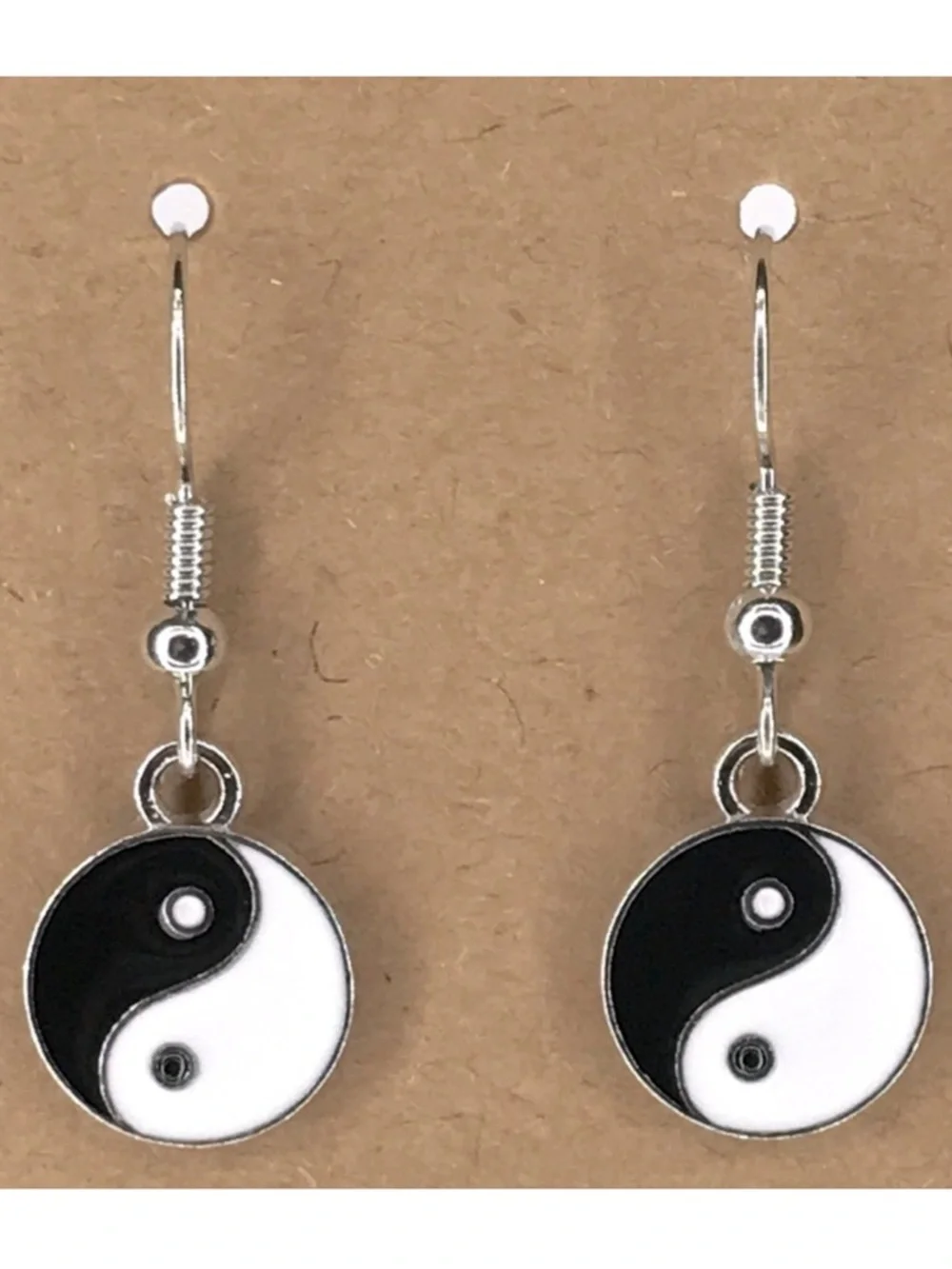 Yin Yang Drop Earrings in Black and White Fashion Jewelry